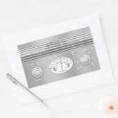 Chrome radio rechthoekige sticker (Envelop)