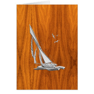 Chrome Regatta Sailboot op Teak Veneer Styles