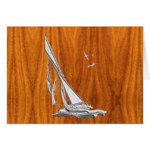 Chrome Regatta Sailboot op Teak Veneer Styles