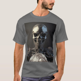 Chrome Robot Soccer Skull - Soccer T-Shirt