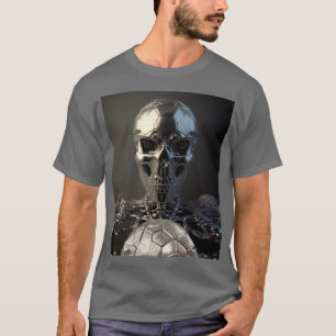 Chrome Robot Soccer Skull - Soccer T-Shirt
