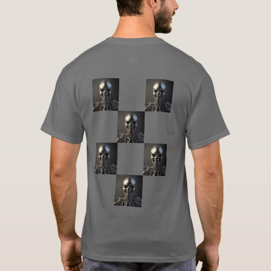 Chrome Robot Soccer Skull - Soccer T-Shirt (Achterkant)