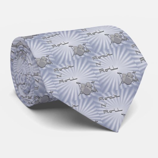 Chrome Rock'n Roll Drums Stropdas (Opgerold)