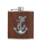 Chrome Rope Anchor on Natte Mahogany Print Heupfles (Voorkant)