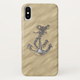 Chrome Rope Anchor op het strand Decor iPhone X Hoesje