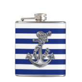 Chrome Rope Anchor op marinestapes Heupfles (Voorkant)