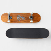 Chrome Rope Anchor op Teak Veneer Skateboard (Horizontaal)
