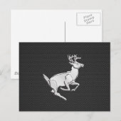 Chrome Running Deer on Carbon Fiber Print Briefkaart (Voorkant / Achterkant)