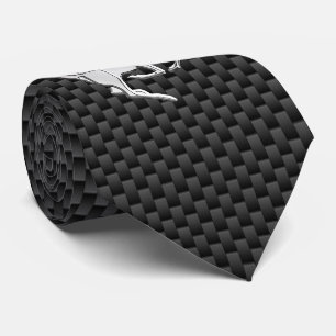 Chrome Running Deer on Carbon Fiber Print Stropdas