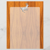 Chrome Running Deer op Fine Teak Print (Voorkant)