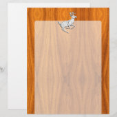 Chrome Running Deer op Fine Teak Print (Voorkant / Achterkant)