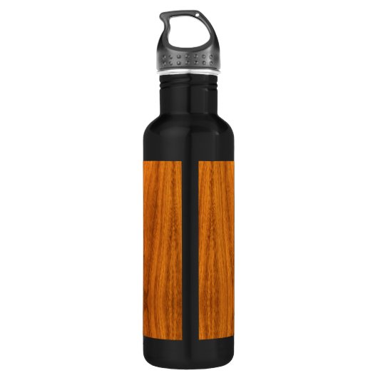 Chrome Running Deer op Fine Teak Print Waterfles (Achterkant)