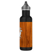Chrome Running Deer op Fine Teak Print Waterfles (Rechts)