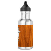 Chrome Running Deer op Fine Teak Print Waterfles (Rechts)