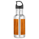 Chrome Running Deer op Fine Teak Print Waterfles (Achterkant)