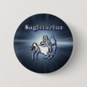 Chrome Sagittarius Ronde Button 5,7 Cm (Voorkant)