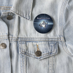 Chrome Sagittarius Ronde Button 5,7 Cm
