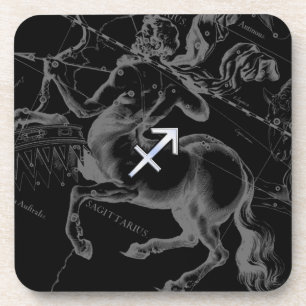 Chrome Sagittarius Zodiac Sign Hevelius circa 1690 Bier Onderzetter