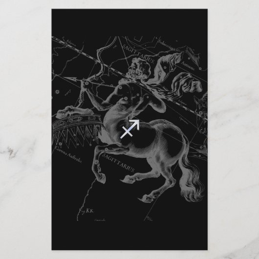 Chrome Sagittarius Zodiac Sign Hevelius circa 1690 Briefpapier (Voorkant)