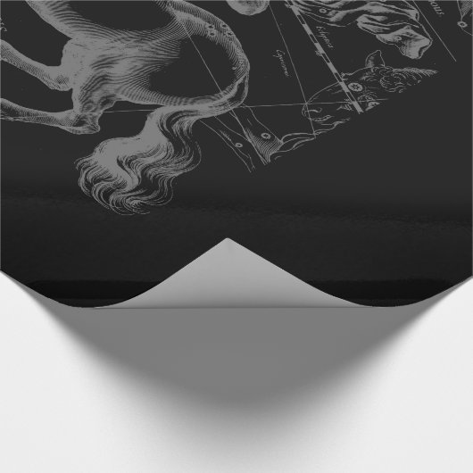 Chrome Sagittarius Zodiac Sign Hevelius circa 1690 Cadeaupapier (Hoek)