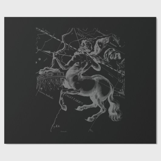 Chrome Sagittarius Zodiac Sign Hevelius circa 1690 Cadeaupapier (Vlak)
