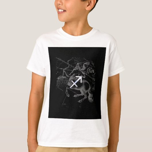 Chrome Sagittarius Zodiac Sign Hevelius circa 1690 T-shirt (Voorkant)