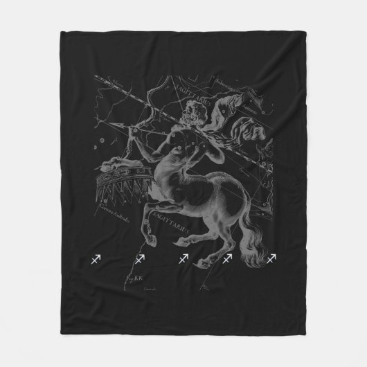 Chrome Sagittarius Zodiac Sign on Hevelius Decor Fleece Deken (Voorkant)