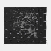 Chrome Sagittarius Zodiac Sign on Hevelius Decor Fleece Deken (Voorkant (Horizontaal))