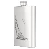 Chrome Sail boot Nautical Print Heupfles (Links)