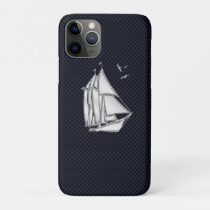 Chrome Sailboot on Carbon Fiber Print Case-Mate iPhone Case