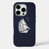Chrome Sailboot on Carbon Fiber Print Case-Mate iPhone Case (Achterkant)