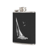 Chrome Sailboot on Carbon Fiber Print Heupfles (Links)