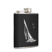 Chrome Sailboot on Carbon Fiber Print Heupfles (Rechts)