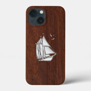 Chrome Sailboot on Natte Mahogany Print Case-Mate iPhone Case