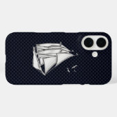 Chrome Sailboot op koolstofvezel Case-Mate iPhone Case (Achterkant (horizontaal))