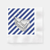 Chrome Sailboot op marineschepen afdrukken Servet (Voorkant)