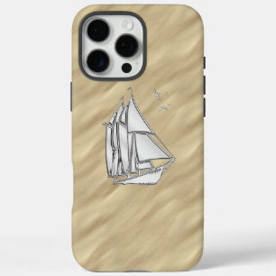 Chrome Sailboot op Sandy Beach Print iPhone 16 Pro Max Hoesje