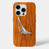 Chrome Sailboot op Teak Veneer Print Case-Mate iPhone Case (Achterkant)