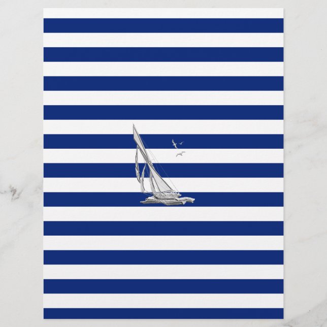 Chrome Sailing on Nautical Stripes (Voorkant)