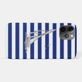 Chrome Sailing on Nautical Stripes Case-Mate iPhone Case (Achterkant (horizontaal))