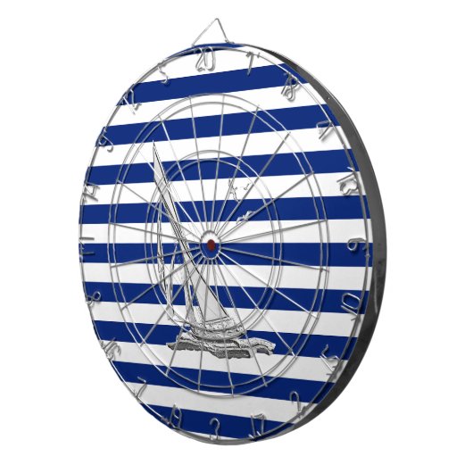 Chrome Sailing on Nautical Stripes Dartbord (Voorkant Rechts)