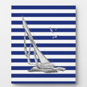 Chrome Sailing on Nautical Stripes Fotoplaat (Voorkant)