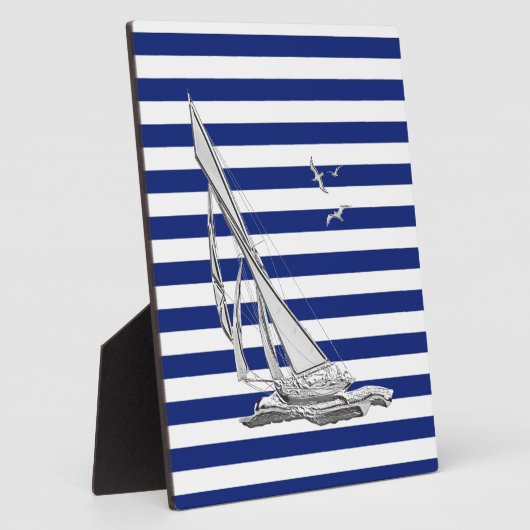 Chrome Sailing on Nautical Stripes Fotoplaat (Zijkant)