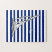 Chrome Sailing on Nautical Stripes Legpuzzel (Horizontaal)
