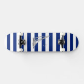 Chrome Sailing on Nautical Stripes Persoonlijk Skateboard (Horizontaal)