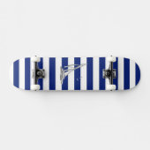 Chrome Sailing on Nautical Stripes Skateboard (Horizontaal)