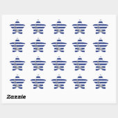 Chrome Sailing on Nautical Stripes Ster Sticker (Vel)