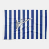 Chrome Sailing op Nautical Stripes Theedoek (Horizontaal)
