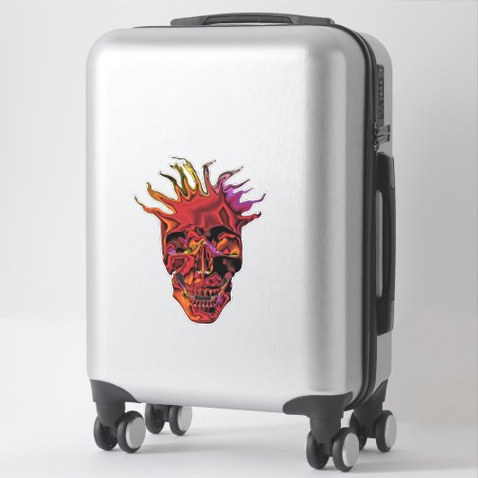 Chrome schedel sticker (Koffer)