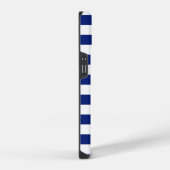Chrome Scheepswielprint op marine strepen iPhone Hoesje (Rechterkant)